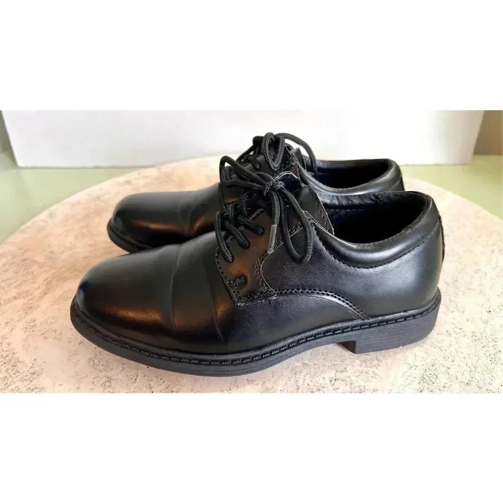 Stacy Adams Boys Black Faux Leather Austin Uniform Oxford Dress Shoes‎ Size 13M